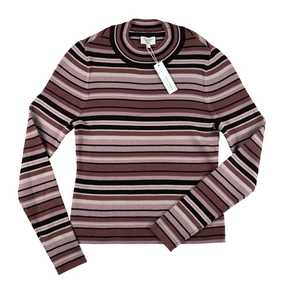Gentle Fawn Sweater Womens XL Fawn Stripe Ribbed Knit Crewneck Pullover Top